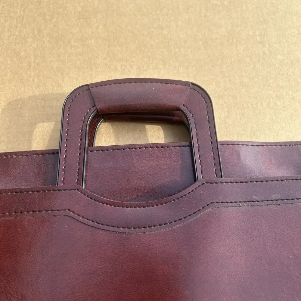 Vintage Oleg Cassini Brown Leather Look Portfolio Briefcase Organizer Taiwan